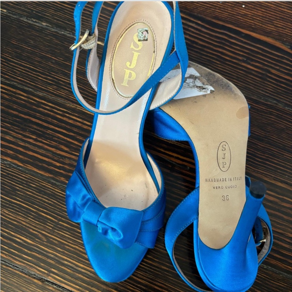 SJP by Sarah Jessica Parker Vibrant Blue Satin Heels